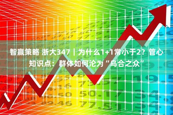 智赢策略 浙大347｜为什么1+1常小于2？管心知识点：群体如何沦为“乌合之众”
